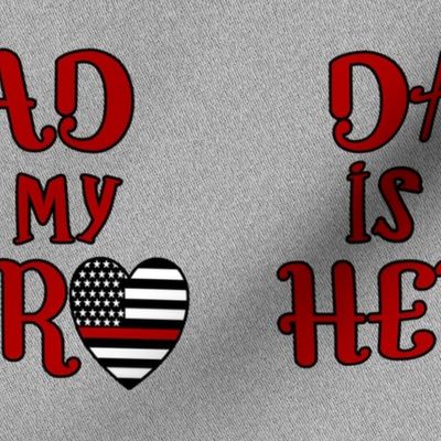dad is my hero red line firefighters large