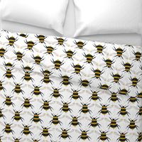 bee watercolor art fabric