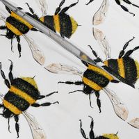 bee watercolor art fabric