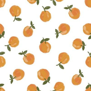  oranges fabric - orange citrus fabric - painted oranges - muted