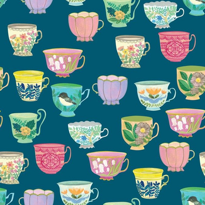 Tea Cups Fabric, Wallpaper and Home Decor | Spoonflower
