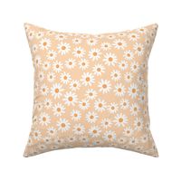 daisy fabric - orange quilt coordinate - light peach