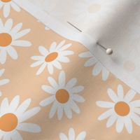 daisy fabric - orange quilt coordinate - light peach