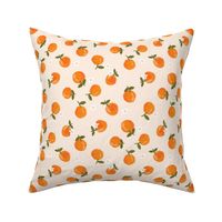  oranges fabric - orange citrus fabric - painted oranges - light peach