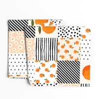 oranges quilt fabric - bw - cheater quilt, patchwork