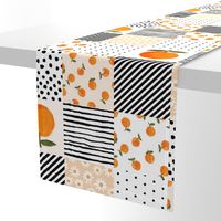 oranges quilt fabric - bw - cheater quilt, patchwork