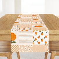 oranges quilt fabric - light peach - cheater quilt, patchwork