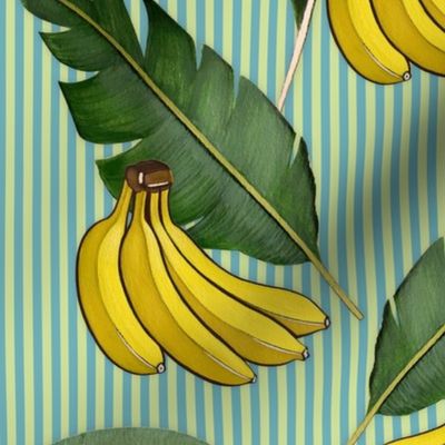 Bananapattern Stripes Blue Medium