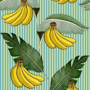 Bananapattern Stripes Blue Small