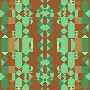 Green and Brown Geometric Pattern