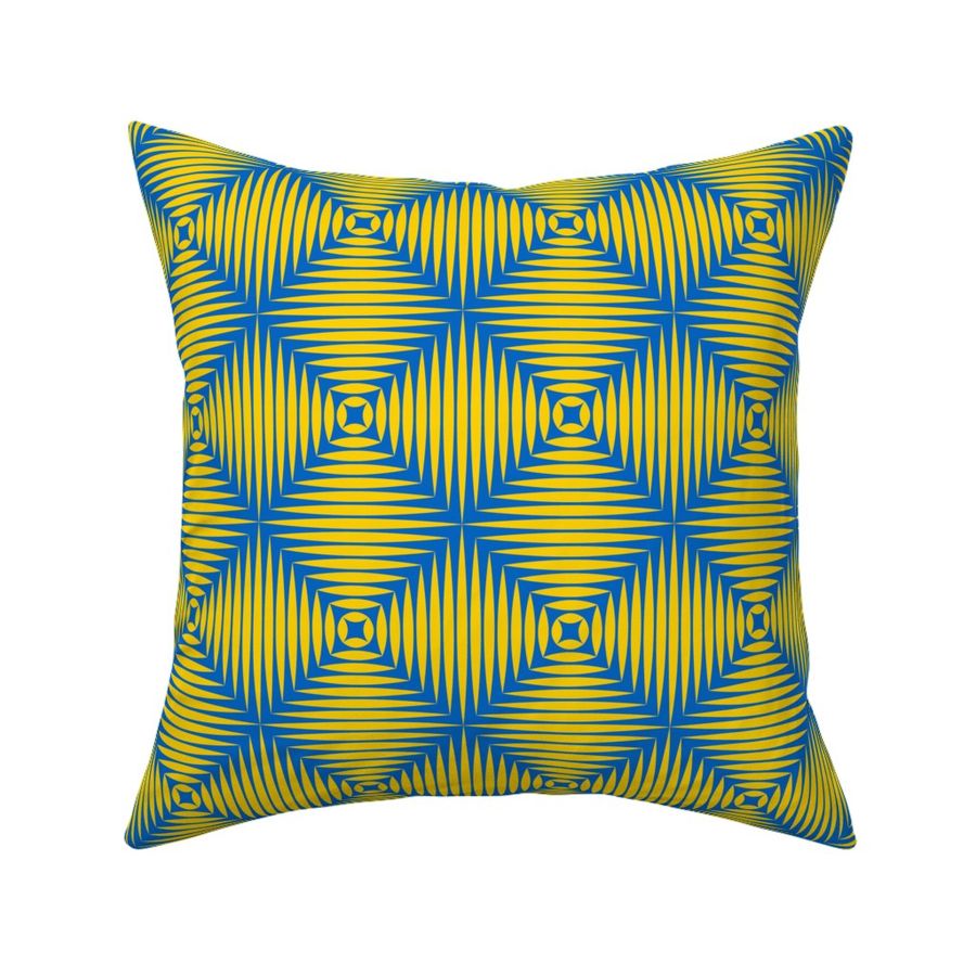 Basket Weave Blue Yellow Fabric 