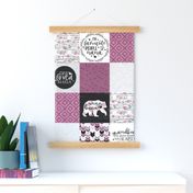 Nana Bear//Merlot - Wholecloth Cheater Quilt