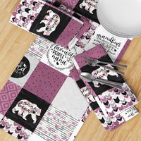 Nana Bear//Merlot - Wholecloth Cheater Quilt