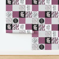 Nana Bear//Merlot - Wholecloth Cheater Quilt Rotated