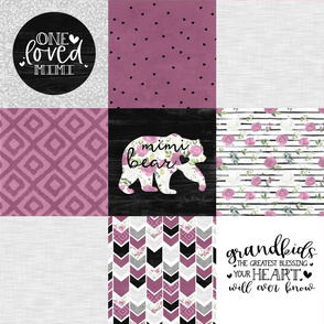 Mimi Bear//Merlot - Wholecloth Cheater Quilt