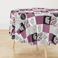 Mimi Bear//Merlot - Wholecloth Cheater Quilt - Rotated