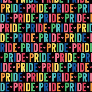 pride rainbow on black UPPERcase