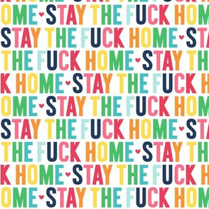 stay the fuck home rainbow with navy UPPERcase
