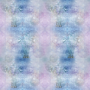 Daffodil Fresco On Blue & LavenderTexture-M