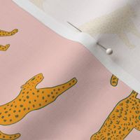 Handpainted leopard wildcats on pink