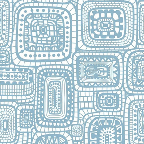 paper cutout rectangles - dusty blue