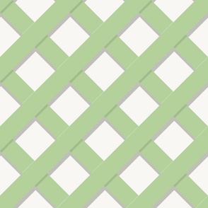 Trelliage SOFT GREEN LARGER DIAGONAL TRELLIS