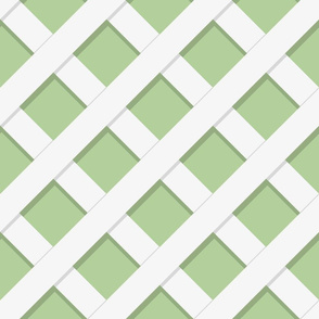 Trelliage REVERSE SOFT GREEN LARGER DIAGONAL TRELLIS