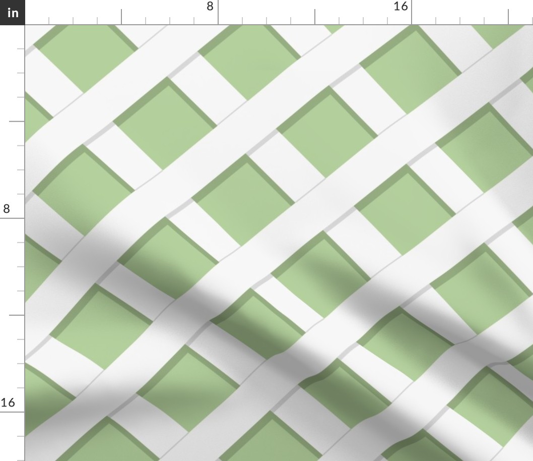 Trelliage REVERSE SOFT GREEN LARGER DIAGONAL TRELLIS