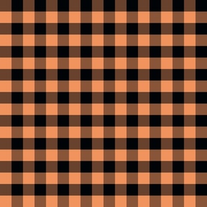 Country persimmon and black small plaid