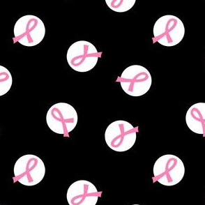 pink ribbon polka dot breast cancer awareness