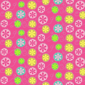 Nurse Practitioner Mod Flowers Pink-ch