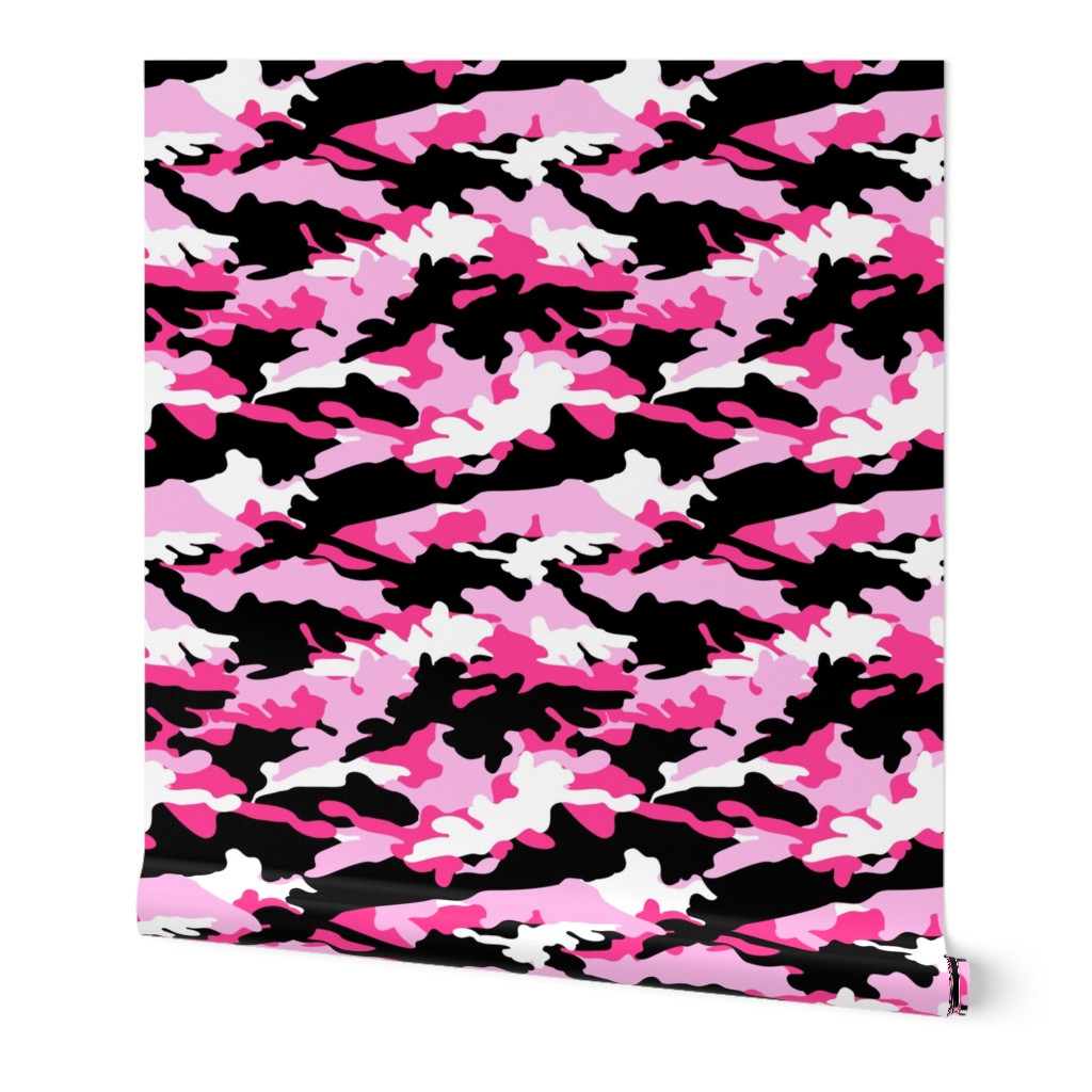 hot pink and black camouflage - camo  - LAD20