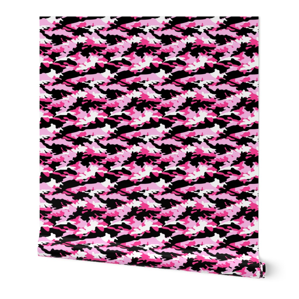 (small scale) hot pink and black camouflage - camo  - LAD20