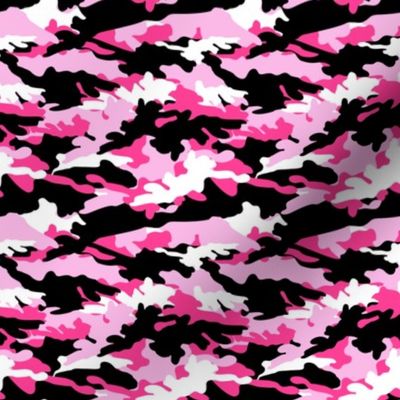 (small scale) hot pink and black camouflage - camo  - LAD20
