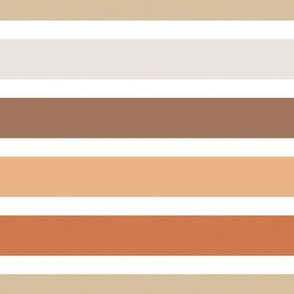 1 inch horizontal neutral stripe_beige caramel salmon mud and almond