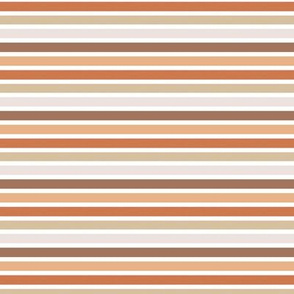 half inch horizontal neutral stripe_beige caramel salmon mud and almond