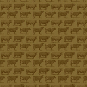 Country Cows in Rustic Brown Colors (Small Scale)