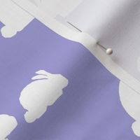 Bunny Silhouettes White on Baby Purple (Large Scale)