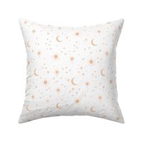 Mystic boho universe sun moon phase and stars sweet dreams beige peach punch