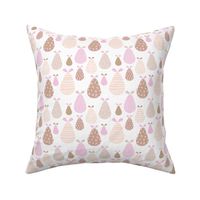 Little textured pears sweet pastel girls fruit pattern pear print pink latte beige