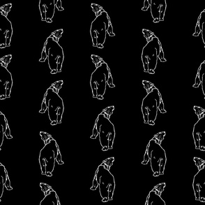 Polar Bears in Black & White with Black Background