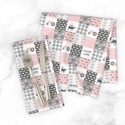 (1.5" small scale)  farm life wholecloth - woodgrain - pink and grey farm fabrics  C20BS