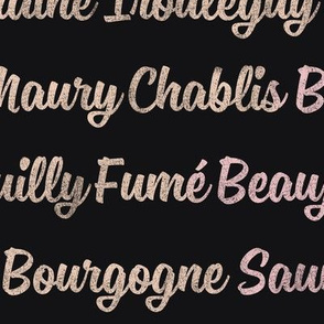 ★ FRENCH WINE LIST ★ Pastel Chalk on Black - Large scale / Collection : French Style :) Words & Breton Stripes Prints