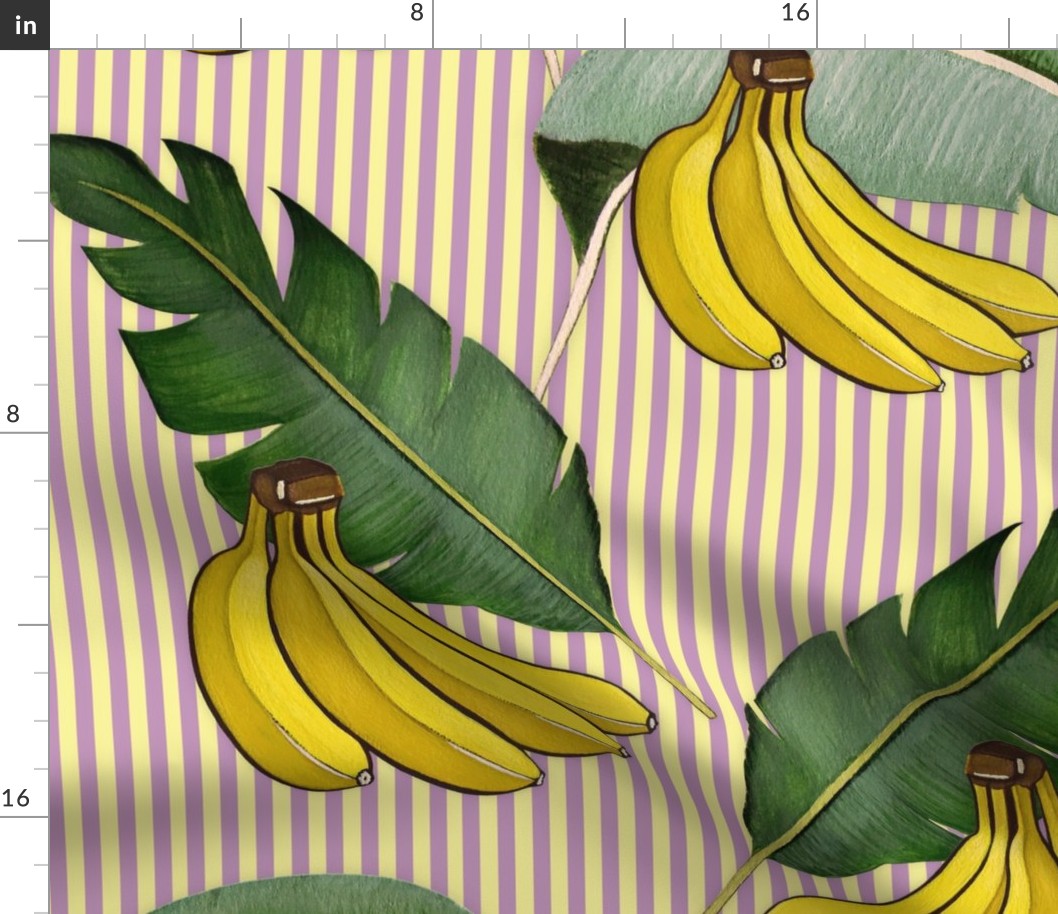 Bananapattern Stripes Purple Large