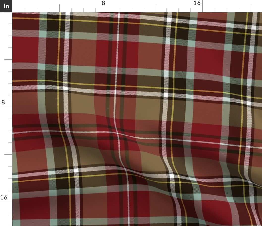 Stewart / Stuart tartan #1, 14" weathered