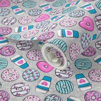 (small scale) nursing donuts and coffee - medical doctor - pink & blue - LAD20