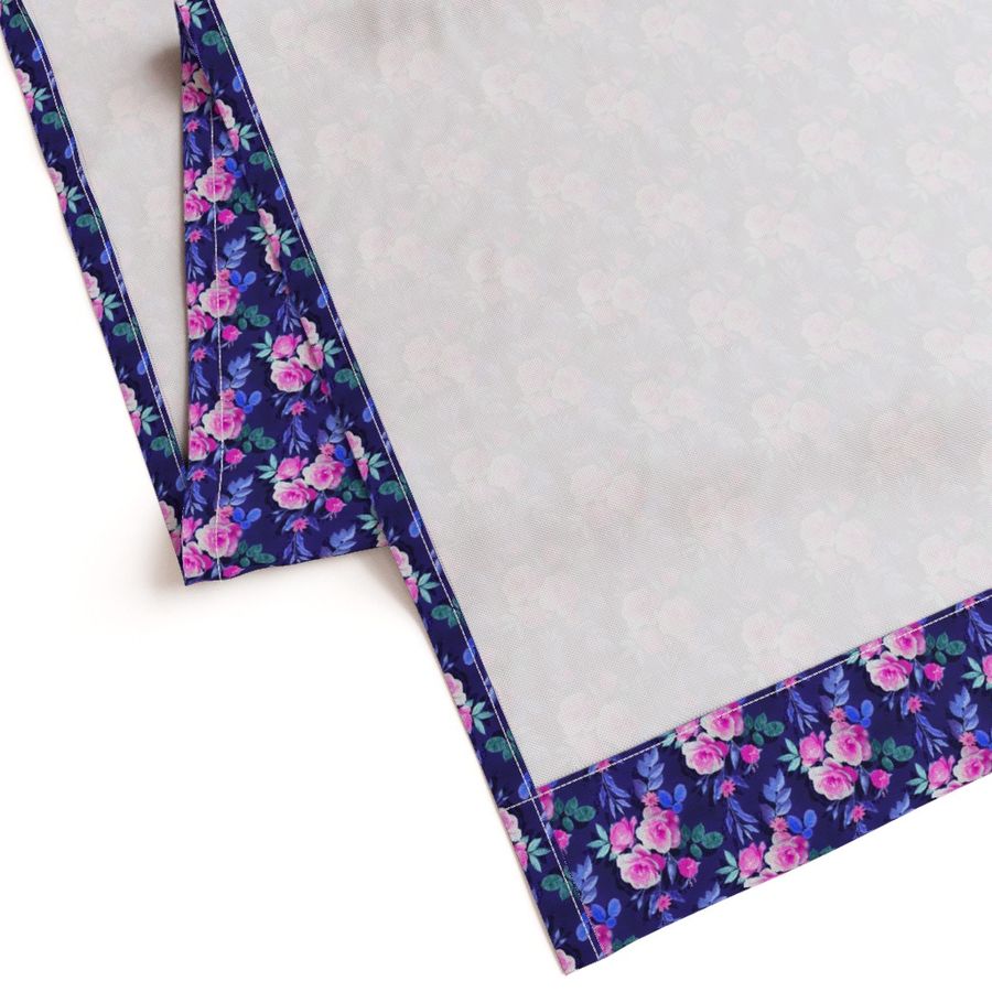 Little Magenta and Indigo Rose Chintz