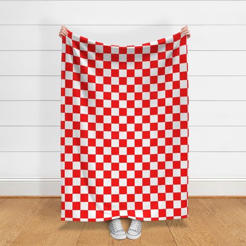 Checker Board - White Intense Red