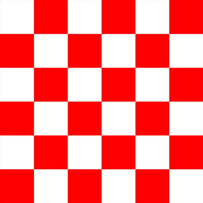 Checker Board - White Intense Red