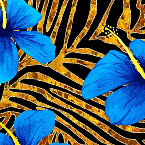 2020 Tiger Stripes with blue Hibiscus